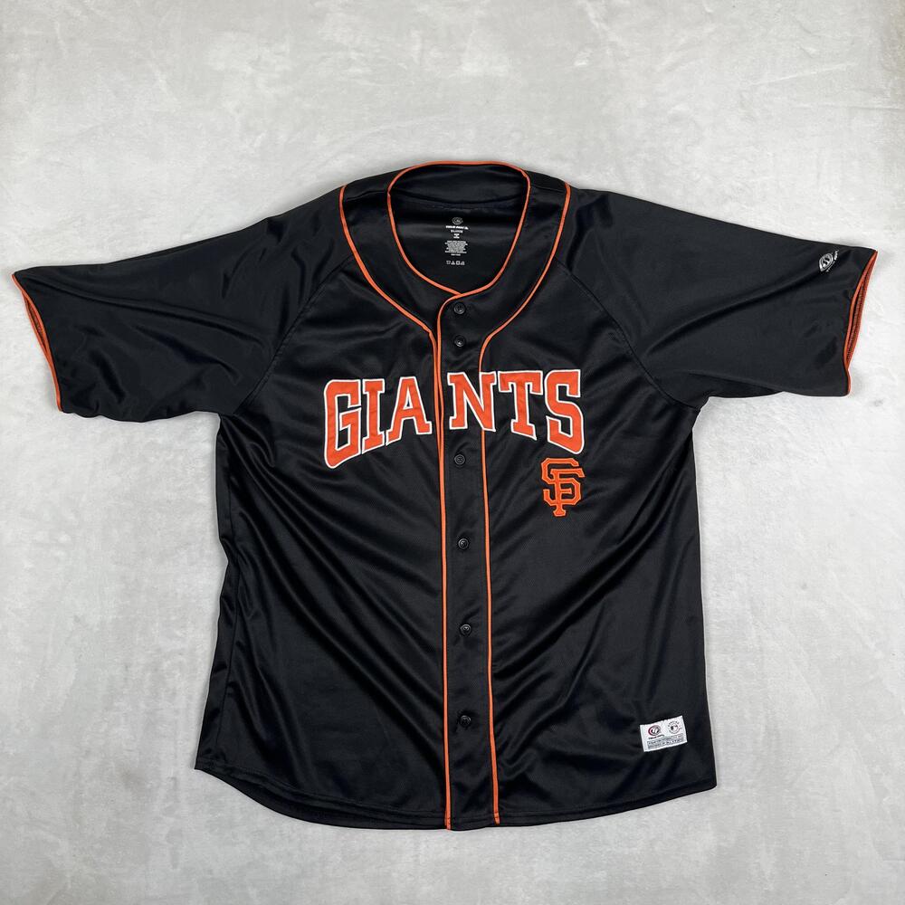 San Francisco Giants Jersey Mens XL Black MLB Baseball Button Front True Fan